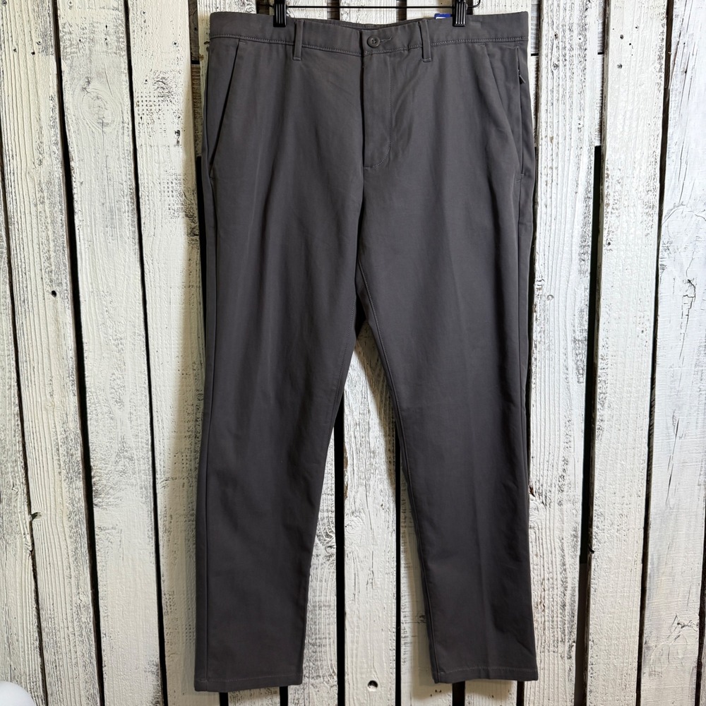 APT.9 Tech Performance Stretch Slim Fit Dress Pants Men 36/30 Grey Golf Work NEW